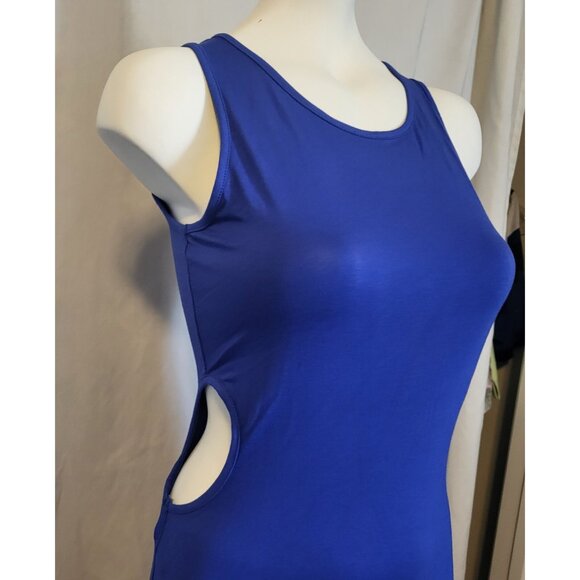 See You Monday Sundress Size Large Side Cut Outs Royal Blue Maxi NWT - Picture 2 of 8
